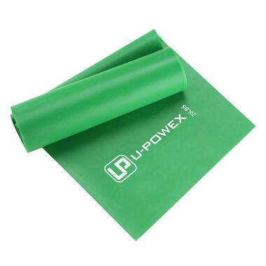 Стрічка-еспандер для фітнесу та реабілітації U-POWEX Fitness band 0.5мм. (9.1 кг) Green фото №1