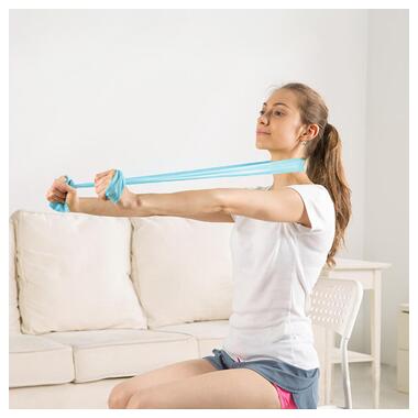 Еластична стрічка AOLIKES LD-3605 200см для йоги та пілатесу фітнесу та силових тренувань Blue фото №2