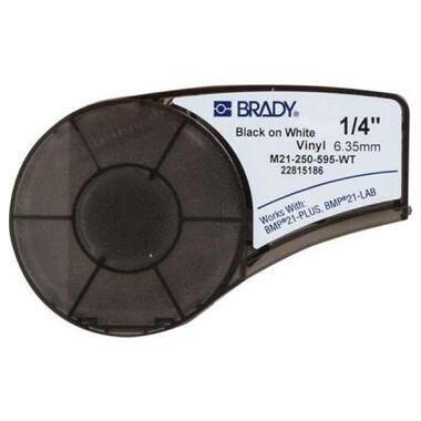 Лента для принтера этикеток Brady M21-250-595-WT vinyl 6.35mm/6.4m. Black on White (M21-250-595-WT фото №1