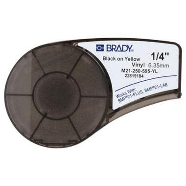Лента для принтера этикеток Brady M21-250-595-YL vinyl 6.35mm/6.4m. Black on Yellow (M21-250-595-Y фото №1