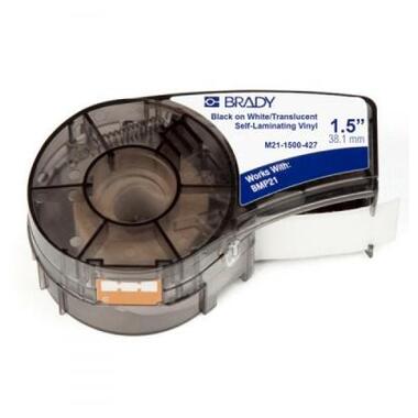 Лента для принтера этикеток Brady Self-laminating Vinyl 4.0 - 8.1 мм. Black on White (M21-1500-427 фото №1