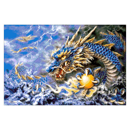 Набір для вишивання бісером Олександра Токарєва Блакитний дракон (36-2688-НГ) фото №1