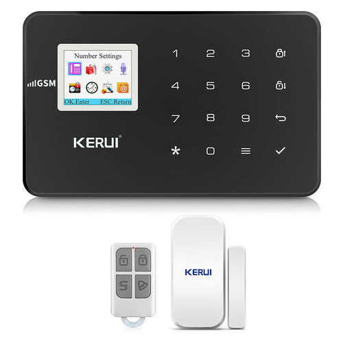 Комплект бездротової GSM сигналізації Kerui G18 black econom (DUFHFHJ9F98FF8F9) фото №1