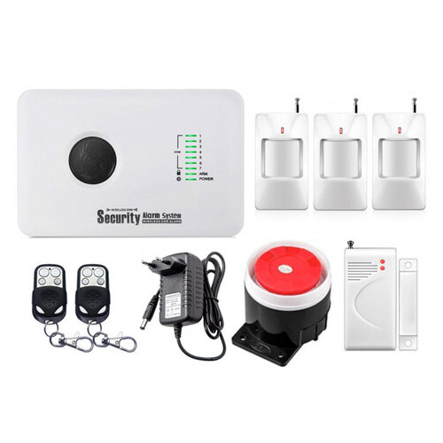 Комплект сигналізації GSM Alarm System G10C для 2-кімнатної квартири Білий (GFBVC208CDHUDKL) фото №1